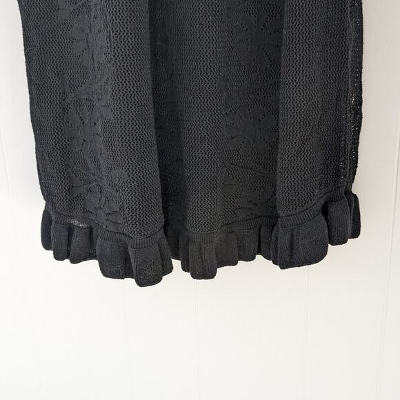 NWT Zara Knit Black Lace Halter Neck Midi Dress, Size S - Picture 7 of 8